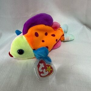 Ty Orange and Purple Plush Fish Toy